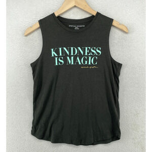 SPIRITUAL GANGSTER Top Womens S KINDNESS IS MAGIC Muscle Tank Sleeveless Black